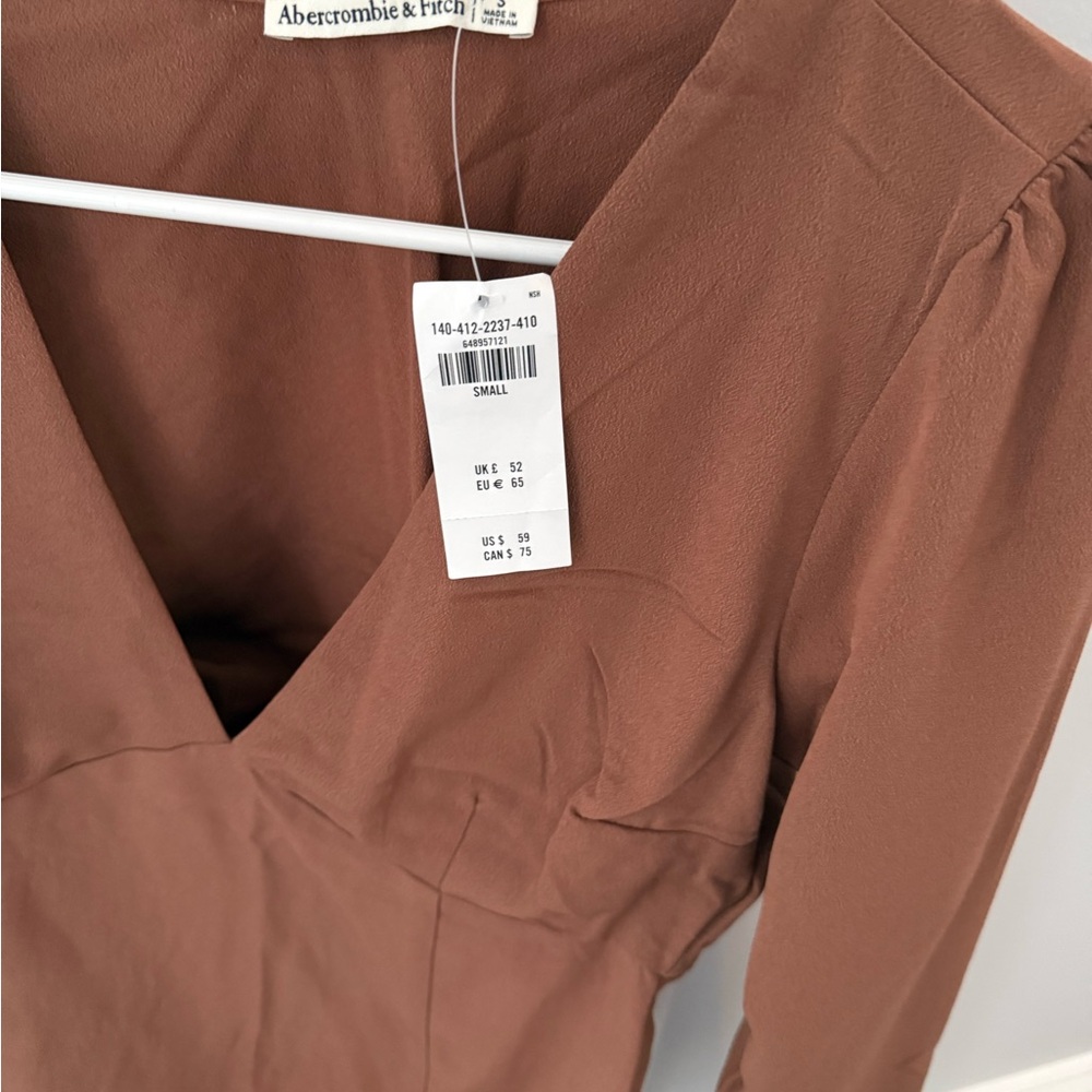 Abercrombie & Fitch Tan V-Neck Dress